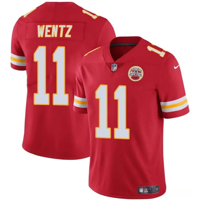 Youth Kansas City Chiefs #11 Carson Wentz Red Vapor Untouchable Limited Stitched Football Jersey